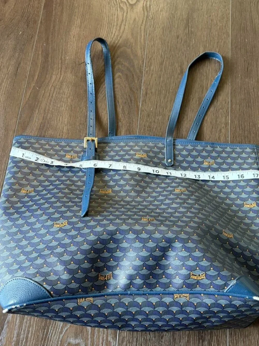 blue Fauré Le Page Daily Battle tote with adjustable leather handles
